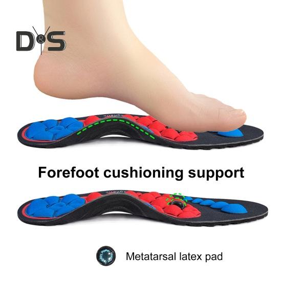 2 Pairs Magnetic Acupressure Insoles Breathable Pain Relief Shoes Inserts Men Women Arch Support Orthopedic Cushioning Heightening Massage Foot Pads