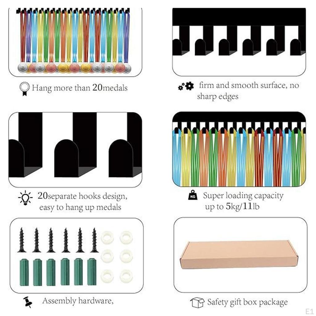 Спортивная вешалка для медалей, стойка, декоративная витрина для ювелирных изделий, черный органайзер, полка для трофеев