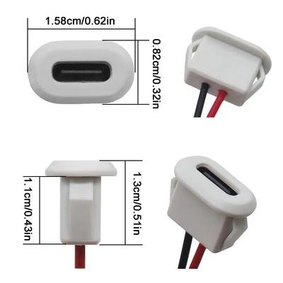 1~10 шт. Водонепроницаемый USB-разъем типа C, USB-разъем для прямой компрессии, гнездо, интерфейс для зарядки с припаянными проводами