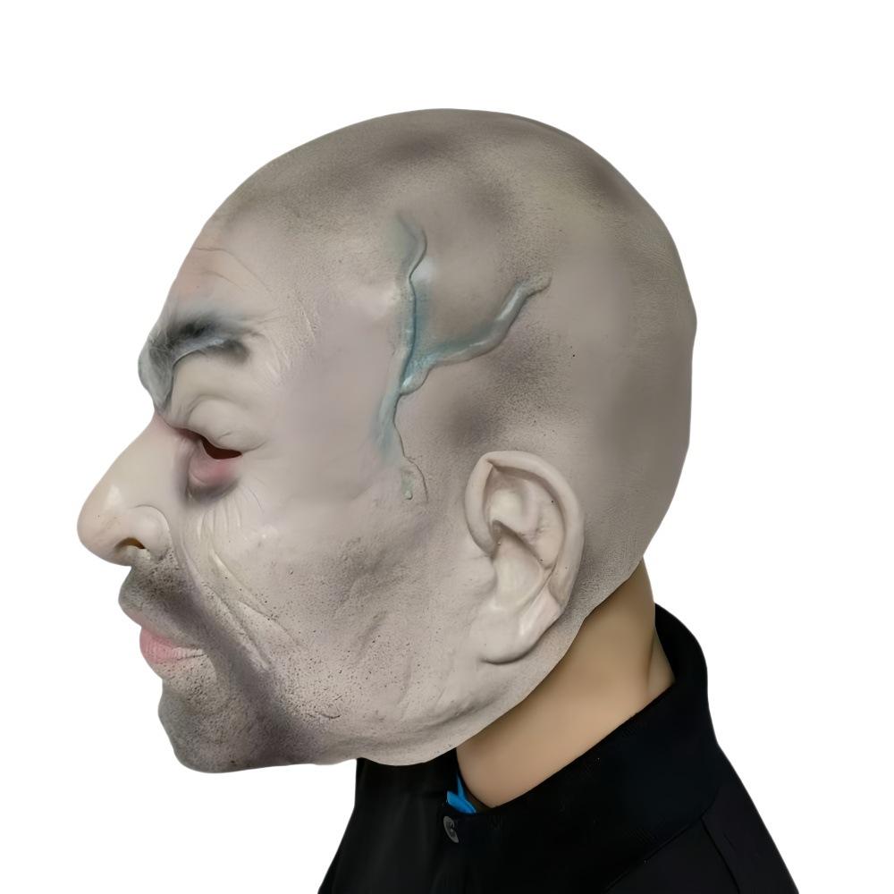 Funny white-browed old man headgear, bald old man mask