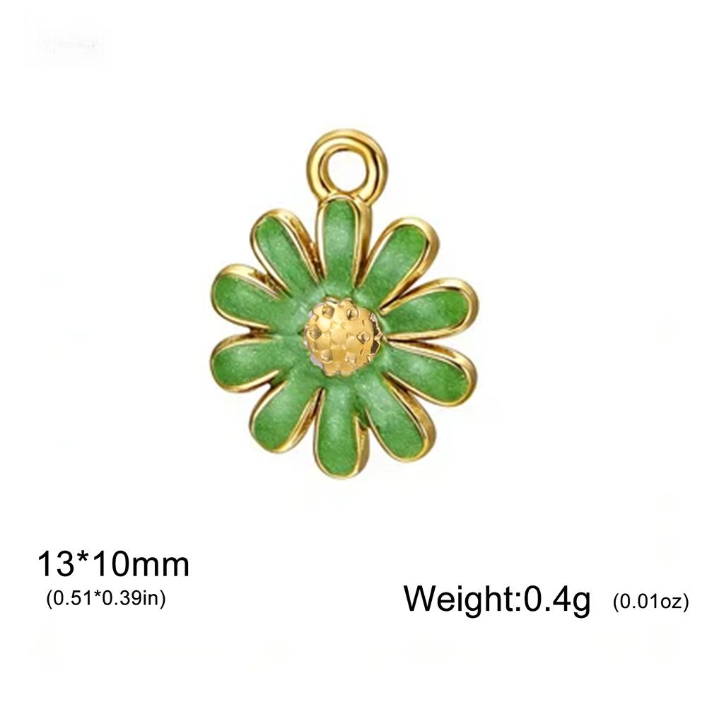 1pc Enamel Flower Charms for Jewelry Making Stainless Steel Gold Pendant for Earring Necklace Bracelet Accessories