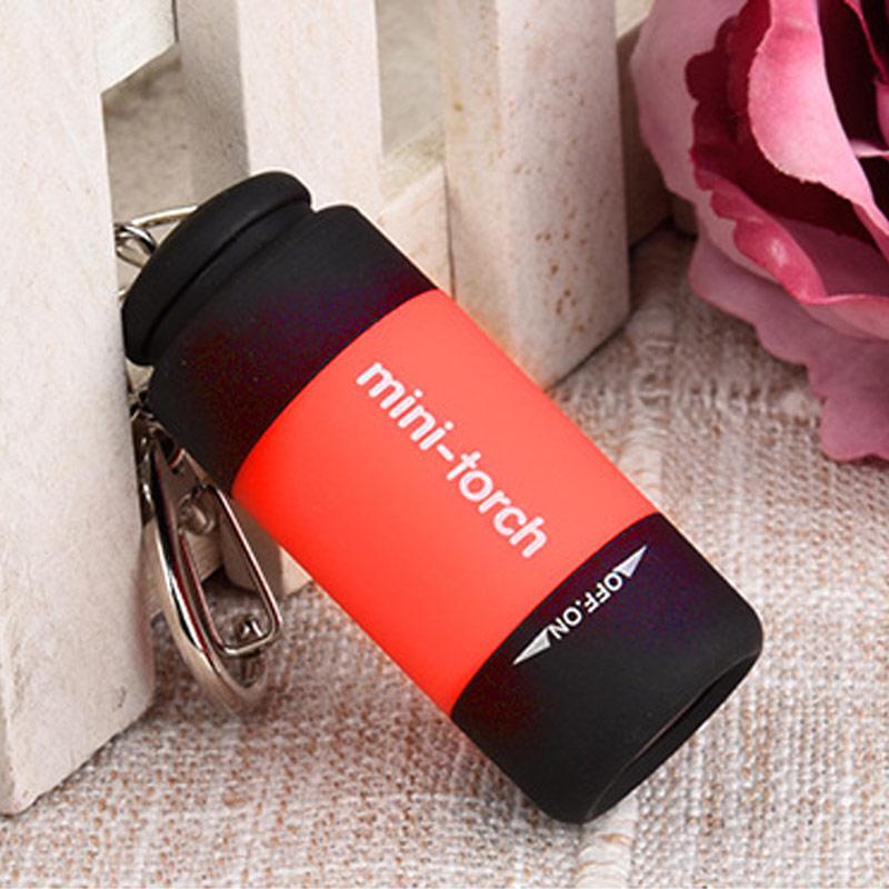 Mini Keychain Torch USB Rechargeable Flashlight Lamp 0.5W 25Lm Electric Torch