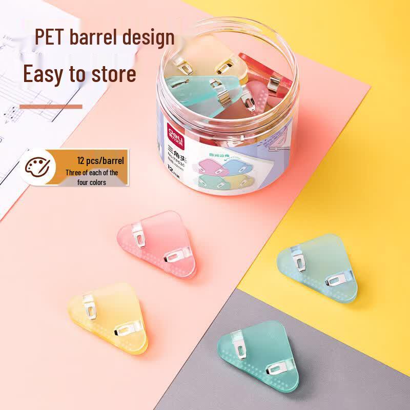 Deli TP530 Assorted Semi-Transparent Triangle Clips