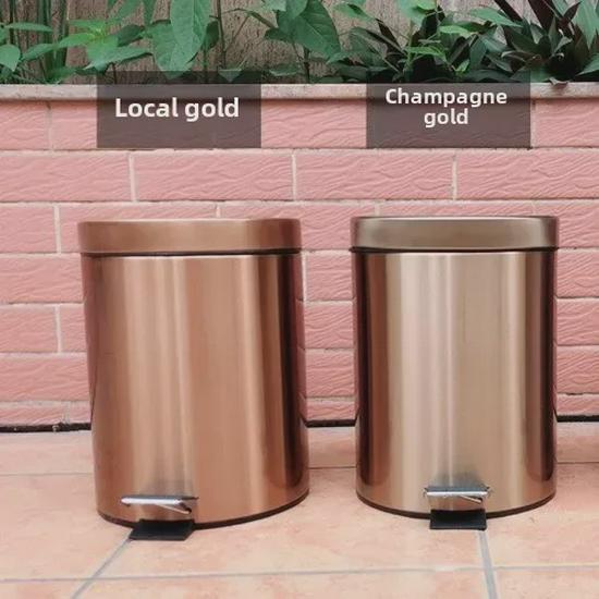 Круглый мусорный бак из нержавеющей стали с крышкой для дома или офиса