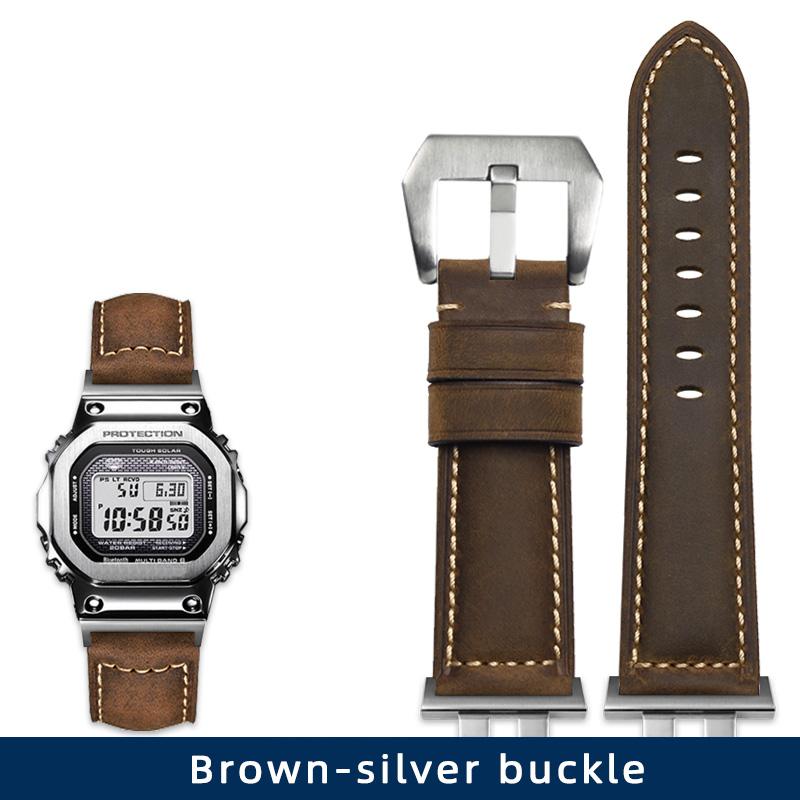 Классический ретро-ремешок из натуральной кожи CrazyHorse Skin для Casio G-SHOCK GMW-B5000 35th anniversary series Модифицированный стиль Мужские часы