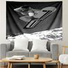 ski Print Tapestry, Backdrop, Easy Setup, Ideal for Bedroom, Office & Living Room, with Aesthetic Wall Hanging Decor.