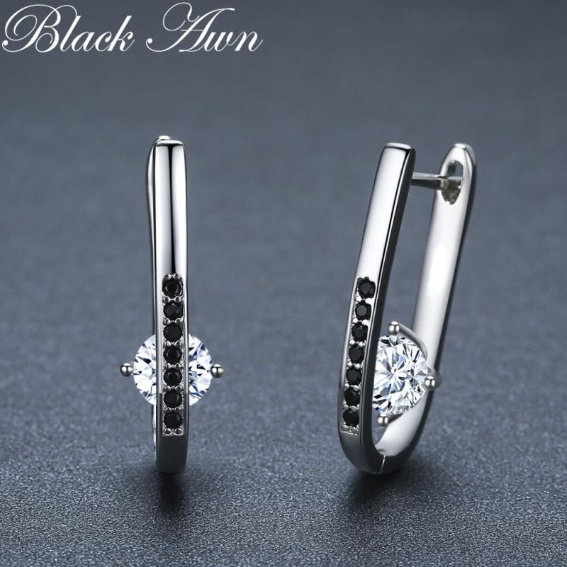 Black Awn Черно-белые дизайнерские ювелирные серьги-капли для женщин