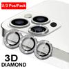 Чехол из 2/3 шт. для iPhone 15 Pro Max, чехол с бриллиантами, защита объектива камеры для iPhone 14, 13, 12, 11 Pro Max 3, защитная пленка из закаленного стекла