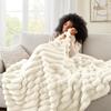 Spandex Throw Blanket Cotton Plush Striped Blankets New Warm Blanket  Home Office