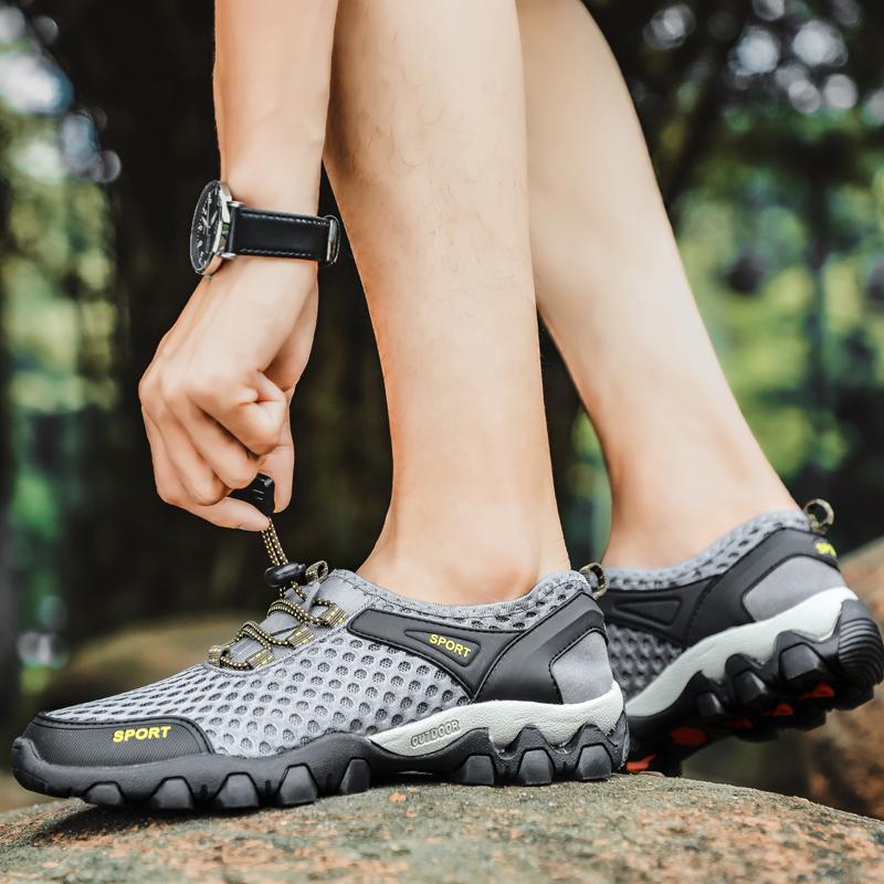 Мужская повседневная обувь, летняя уличная противоскользящая обувь с дышащей сеткой 38-45