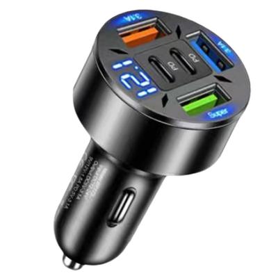 Автомобиль с цифровым дисплеем и 3 USB-зарядным устройством для автомобиля, быстрая зарядка телефона, адаптер для телефона PD, автомобильная зарядка для мобильных устройств