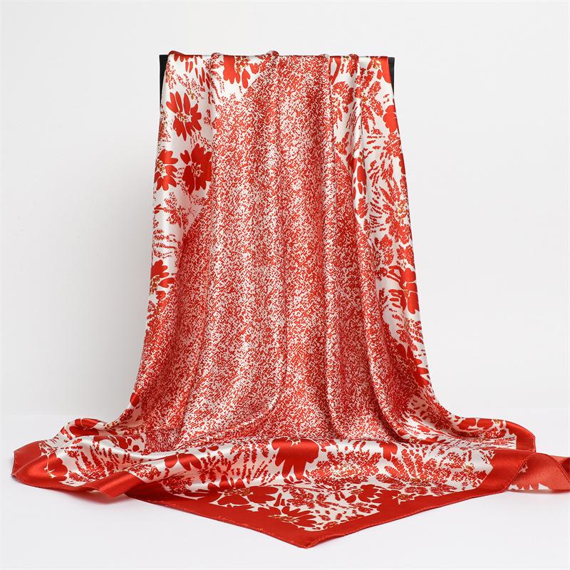 90 * 90 см новый шелковый шарф женский весенне-летний декоративный шарф солнцезащитный дорожный платок осенне-зимний шарф тонкий выпуск