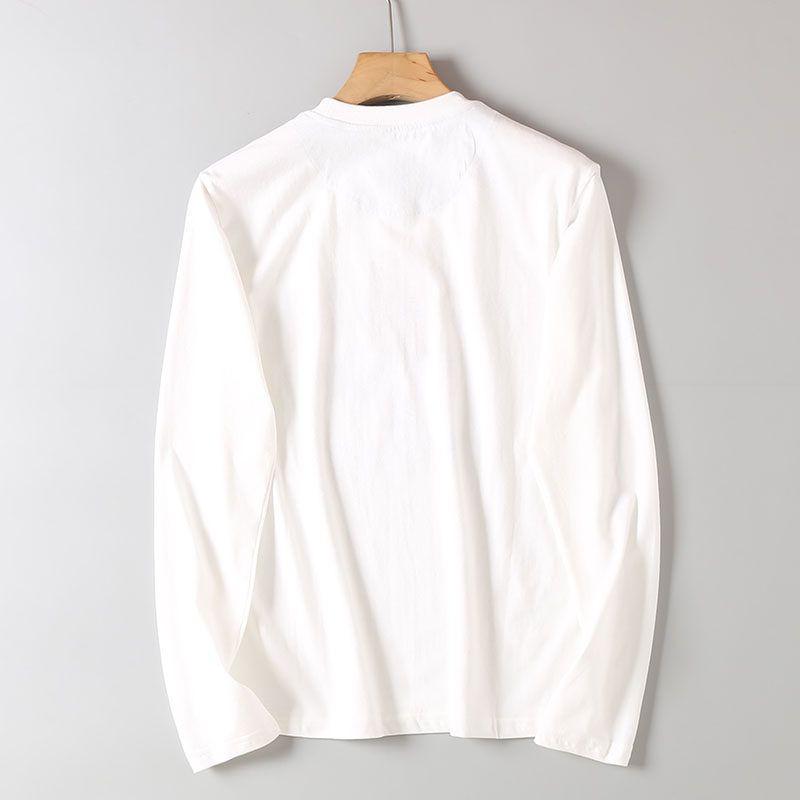 Soft and Comfortable! Exported Quality, Label-Cut, Pure Cotton Printed Long-Sleeve T-Shirt for Men, Casual Round-Neck Base Shirt for Spring and Autumn