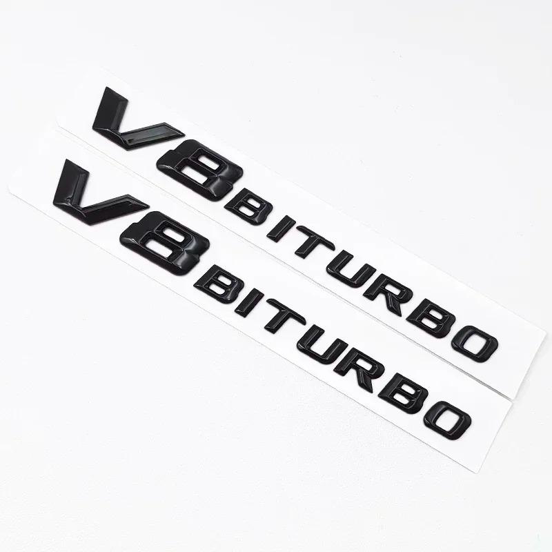 CSG1 3D Black C63S Logo Letters V8 BITURBO Badge Car Rear Star Sticker Trunk AMG Emblem For Mercedes Benz AMG W205 C205 Accessories