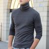 Men Layering Top High Collar Prevent Neck from Wind Highly Stretchy Slim Fit Solid Color