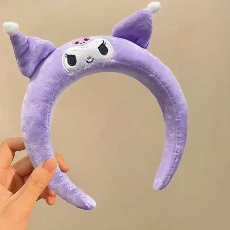 Kuromi My Melody Cinnamoroll Plush Headband Cute Cartoon Hair Hoop For Women Girls Soft Comfortable Face Washing Makeup Hair