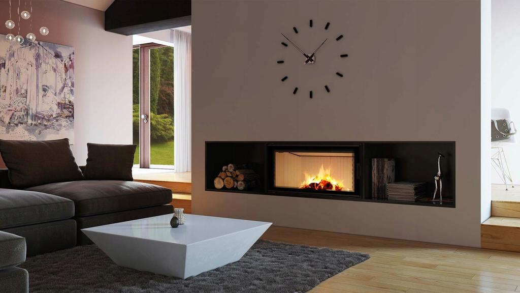 Стальной камин KRATKI NADIA 14 кВт Ø 200 Подъемная самозакрывающаяся дверца