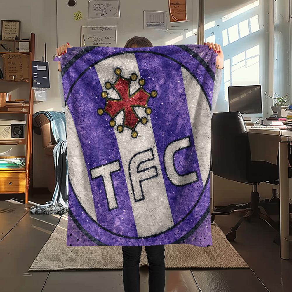 Toulouse Football Club  Print Flannel Blanket, High quality Comfortable for All Seasons, Home Decor, Warmth and Comfort