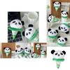 Adorable Mini Panda Plush Toy Keychain Soft Cotton Cute Animal Doll White Green