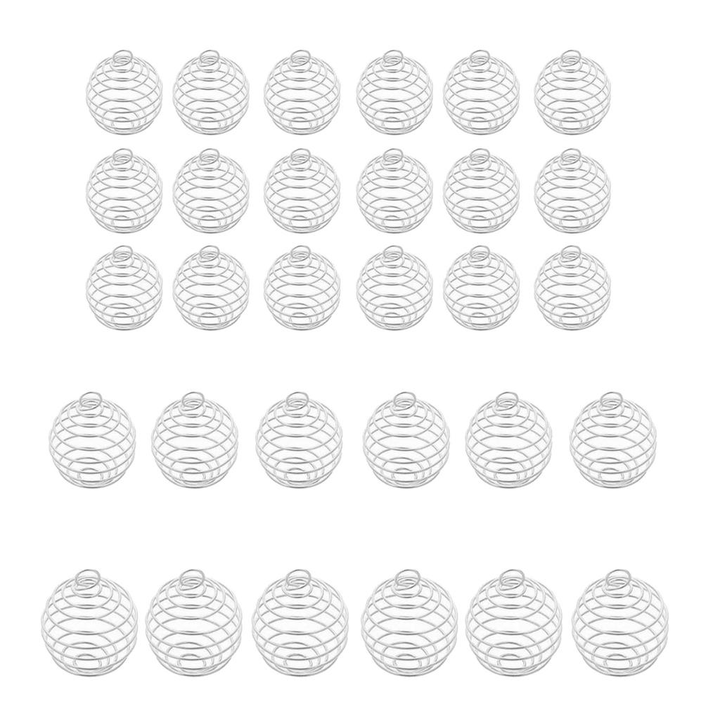 30 Pieces Unique Jewelry Pendant Hollow Ball Spring Pendant Jewelry Charm DIY Necklace Pendants for DIY Necklace Jewelry