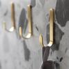 Gold Wall Hook J Shaped Towel Hanger Sticky Clothes Hook  for Kitchen Bathroom