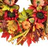 Yousheng 18 Inch Fall Wreath for Front Door Large Autumn Wreath with Artificial Pumpkins Sunflowers Maple Leaves for Thanksgiving Harvest Farmhouse