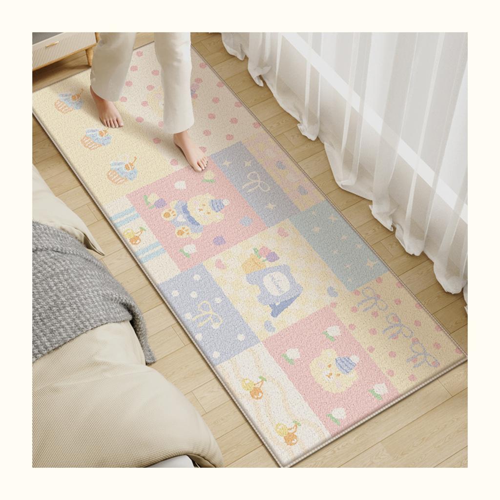 Teenage Cartoon Cute Cream Wind Bedroom Bedside Carpet Corridor Aisle Sofa Window Floor Cushion Home Decoration Summer