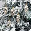 5 шт., рождественский пластиковый орнамент из сосновой шишки, красочный блестящий блестящий кулон из сосновой шишки для праздничной вечеринки, макет сцены, рождественская елка, подвесное украшение