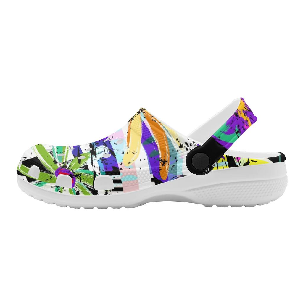 Breathable Printed EVA Beach Clogs Unisex Lightweight Slip On Garden Shoes Pool Bathroom Home Summer Sandals Lightweight Wear