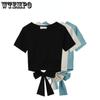 Back Bow Top Women's Summer New Lace Up Short Sleeve Short T-shirt Versatile