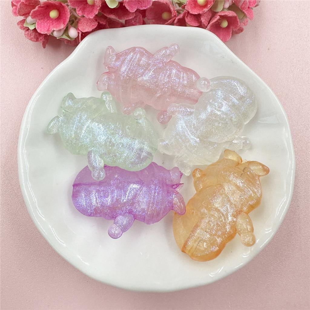 Home Party Supplies Beads Jewelry 5pcs 25*30mm DIY Jewelry Accessories Dwarfs Transparent Christmas For Bracelet Earring Making UV Colorful Acrylic