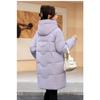 Comfortable and Fashionable Korean Style Plus Size Hooded Long Down Cotton Coat with Large Pockets