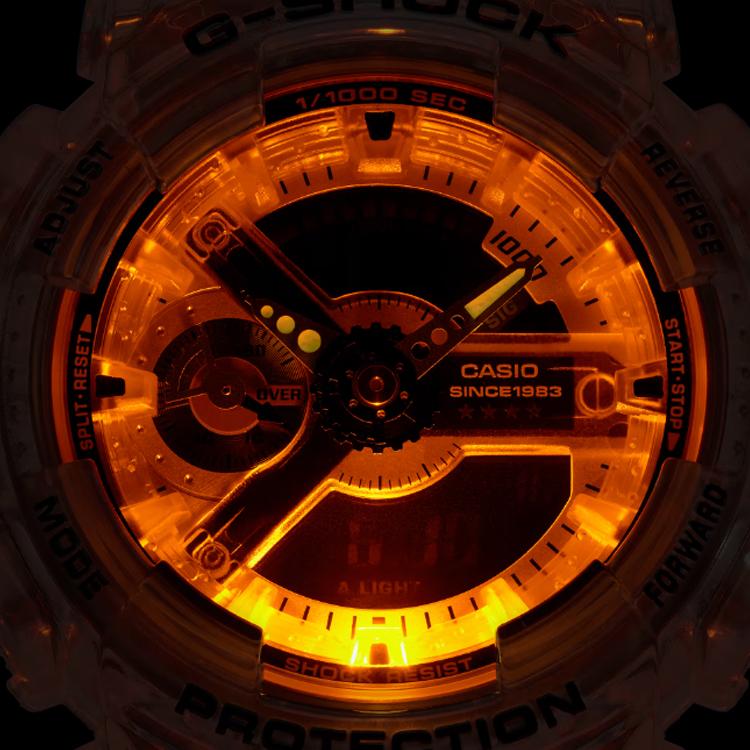 Casio G-Shock 40-летие Clear Remix Двойной дисплей Серия 200м Водонепроницаемость Кварцевый механизм Ремешок из смолы Часы Женские часы GMA-S114RX-7AJR