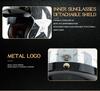 Unisex Vintage Motorcycle Helmet Built-in Lens Open Face Helmet