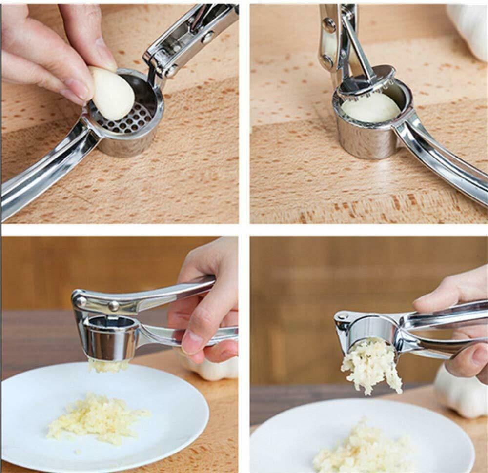 Garlic Press Crusher Mincer Chopper Peeler Squeeze Cutter Stainless Steel Ginger