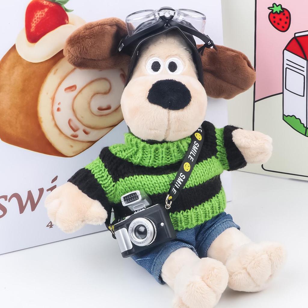 Luminous Palm Dog Camera Strap & Cotton Doll Decor with Sound and Flash