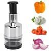 Stainless Steel Manual Food Chopper, Handheld Vegetable and Nut Cutter, Ideal for Onions Garlic Fruits, Kitchen Tool
