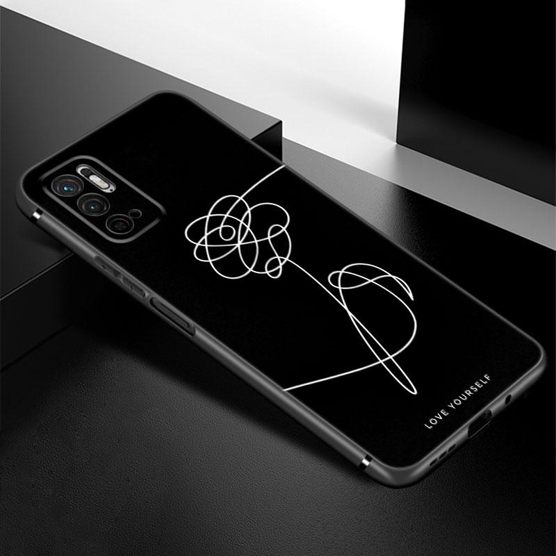 Чехол для телефона Love Yourself с цветком для Xiaomi Redmi Note 7 8 9 10 Lite 11 11E 11T 12 Pro 11S 4G 10T 5G 8T 9S 10S, черный чехол из ТПУ