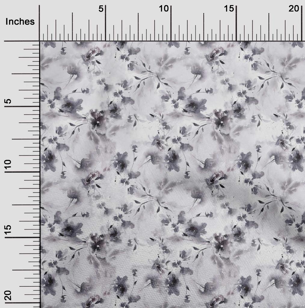 oneOone Хлопковая гибкая серая ткань Абстрактная акварельная цветочная ткань для шитья Напечатанная ткань для рукоделия во дворе 40 дюймов