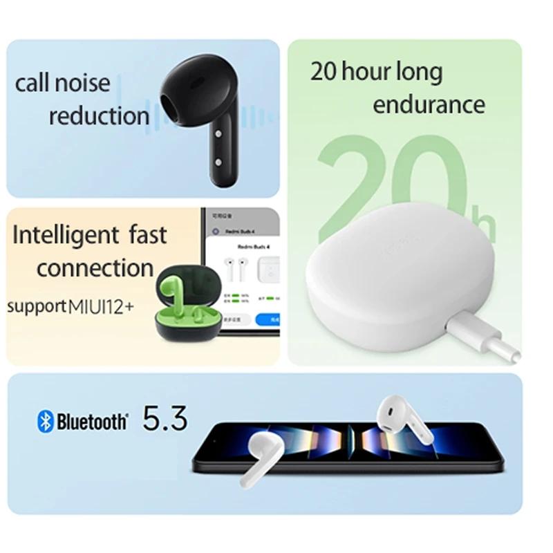 Xiaomi Наушники Redmi Buds 4 Lite TWS Bluetooth-гарнитура Mi True Беспроводные наушники с длительным временем автономной работы и микрофоном