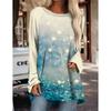 New Christmas Snowflake Round Neck Long Sleeve 3D Printed Imitation Cotton Elegant Top T-Shirt Spring Women's Bottoming Shirt