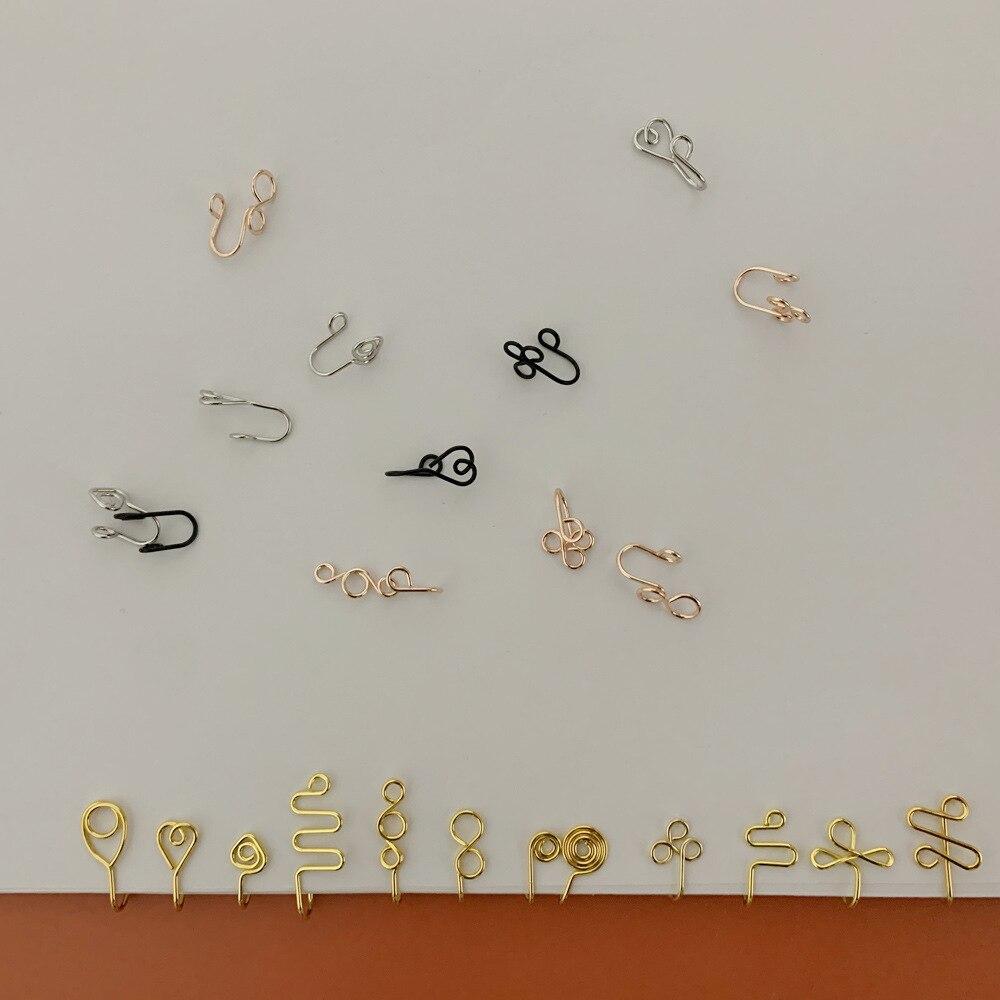 9 стилей из нержавеющей стали спиральное поддельное кольцо для носа манжета не пирсинг носа клипса на поддельное украшение для пирсинга носа ухо манжета серьга