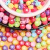 Бусины россыпью 6,5 мм акриловые для браслета модные круглые плоские милые ожерелья бисерные аксессуары DIY ювелирные изделия ручной работы 50 шт. узор в виде звезды