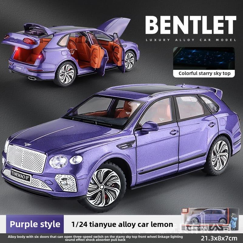 1:24 полномасштабных литой модели автомобиля Bentley Bentayga из легкого сплава с шестью дверями, симуляция звездного неба, британская роскошная игрушечная машинка, подарочная коллекция для мальчика