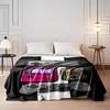 Retro Gaming Consoles and Controllers Print Flannel blanket for bedroom, living room, sofa, and nap sofas.