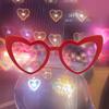 1pcs Lights Change Love Effect Glasses Night Sunglasses Peach Heart Sunglasses for Women