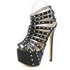 Fashion Sexy Peep Toe Women Shoes 2025 New Summer Platform High Heels Sandals for Women Fashion Rivet Decoration Party Pole Dance Shoes