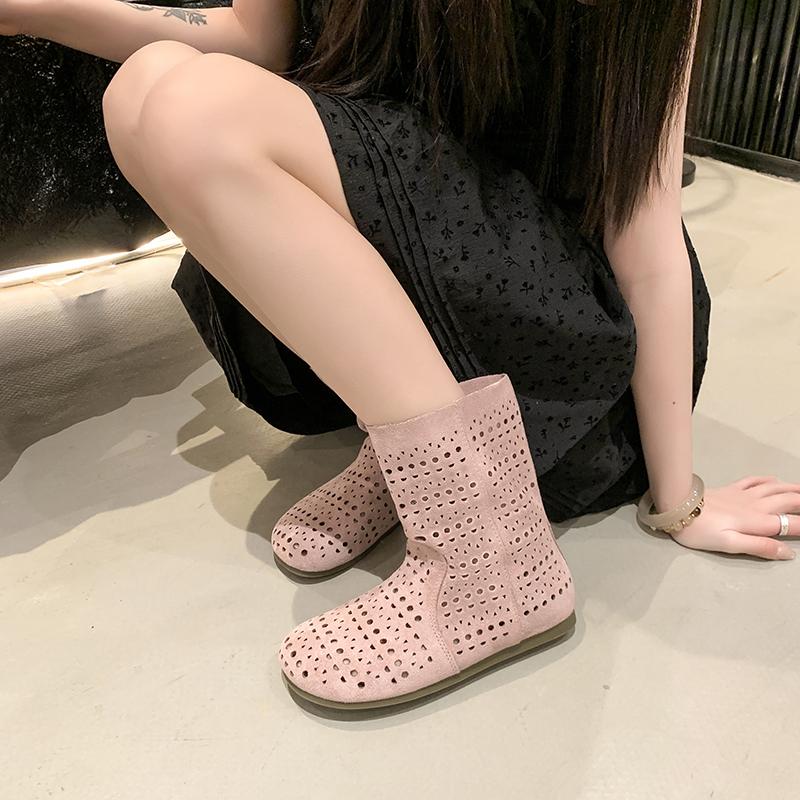 Модные Летние женские плоские ботильоны из дышащей сетки высокого качества 2025 летние женские ботинки модные кружевные ботинки 35-40