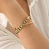Stainless steel inlaid zircon bangle, high-end hand jewelry, titanium steel open bangle for women
