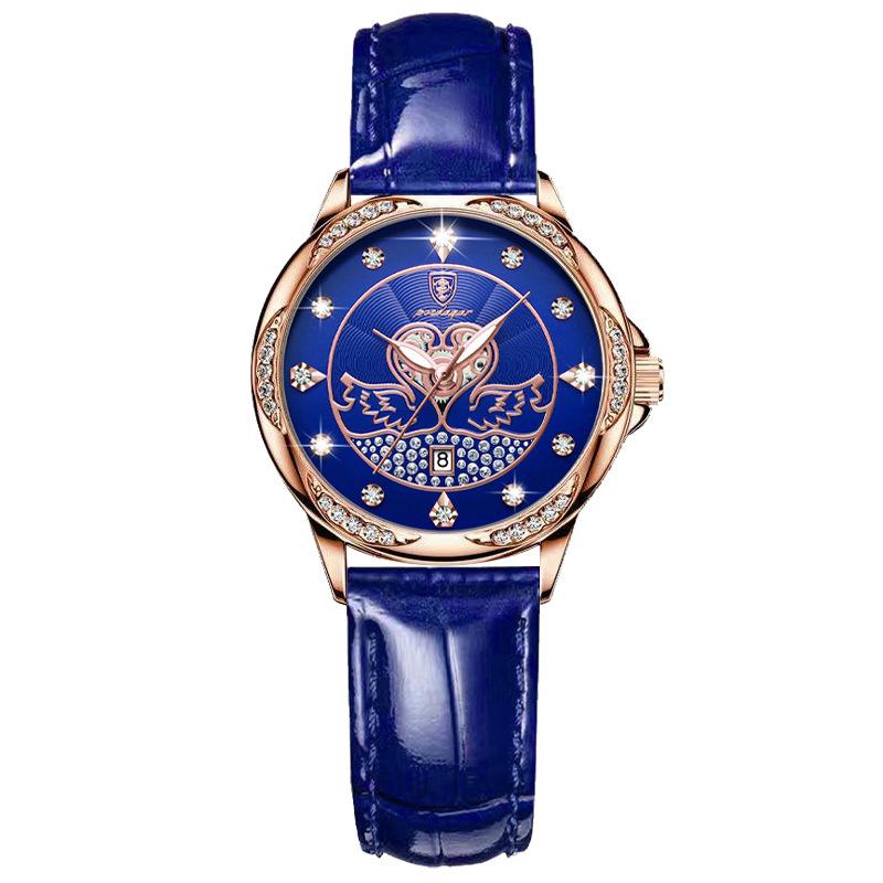 POEDAGAR Новые роскошные женские часы высшего бренда с коробкой, водонепроницаемые женские кварцевые часы со светящимся календарем